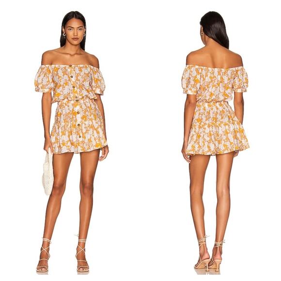 Eberjey Retro Floral Elsie Dress in Mango & Lilac Small - Picture 1 of 7